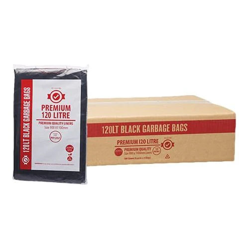 Bundle Premium Garbage Bag Black Bin Liner 120L 4x25pcs