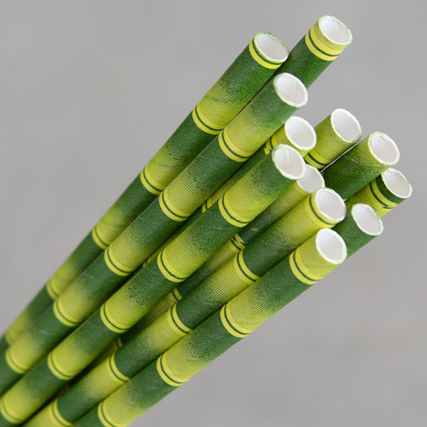 Eco-Straw Regular Paper Straw 6mm Bamboo Print 2500pcs