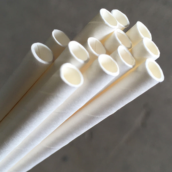 Eco-Straw Regular Paper Straw 6mm Plain White 2500pcs