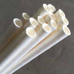 Eco-Straw Regular Paper Straw 6mm Plain White 2500pcs