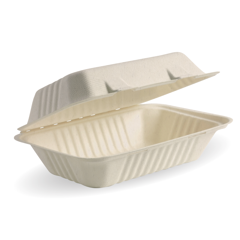 Biopak BioCane Clamshell Natural 23x15x8cm 9×6″ 250pcs