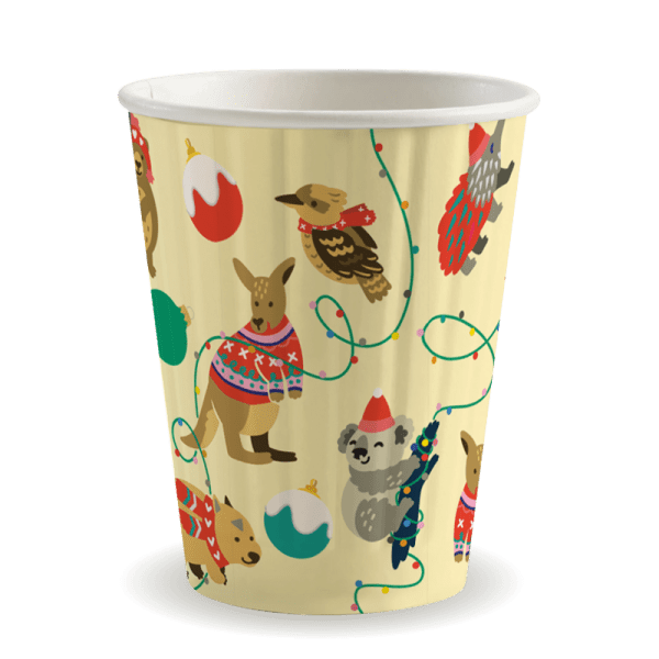 Biopak Christmas Series 90mm Double Wall Paper Cup 12oz 1000pcs