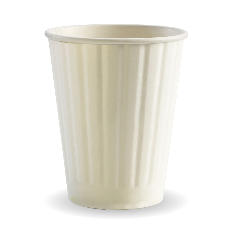 Biopak White Double Wall BioCup 390ml 12oz (90mm) 1000pcs