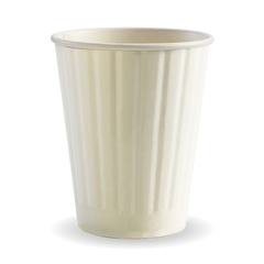 Biopak White Double Wall BioCup 390ml 12oz (90mm) 1000pcs
