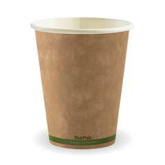 Biopak Kraft Green Stripe Single Wall BioCup 12oz 1000pcs