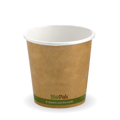 Biopak Kraft Green Stripe Single Wall BioCup 4oz 2000pcs