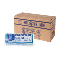 Bundle All Purpose - Garbage Bags - 72L Blue Hdpe Bin Liners 5x50pcs