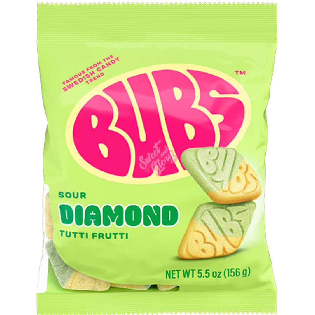 BUBS Sour Diamond Tutti Frutti Bag 156g * 8 Pack