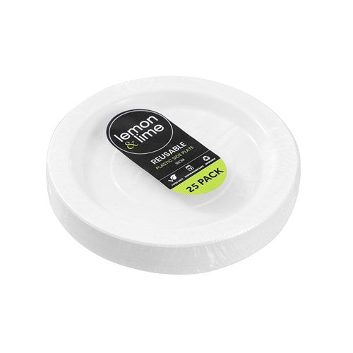 Bundle Lemon & lime - REUSABLE PLASTIC SIDE PLATE 18CM 12 x 25PK