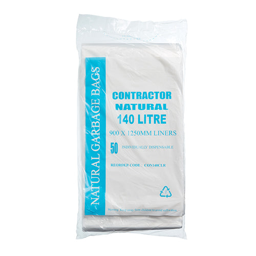 Contractor Bin Liner Star Seal Natural 140LT