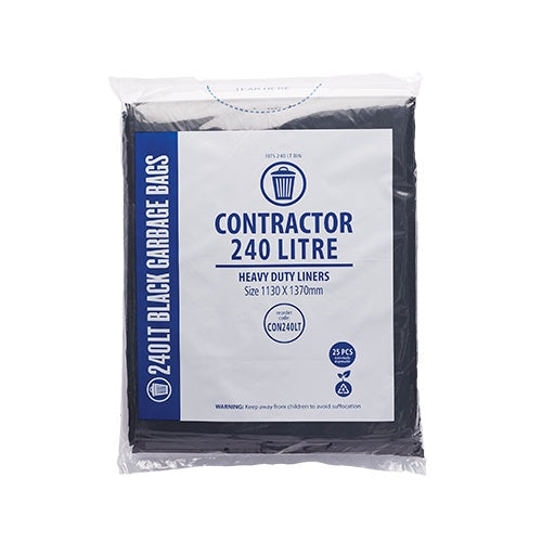 Contractor Bin Liner Star Seal Black 240LT