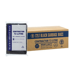 Bundle All Purpose - Garbage Bags - 72L Black Hdpe Bin Liners 5 x 50pcs