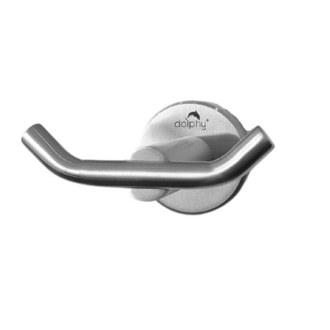 Dolphy Double Robe Hook Silver