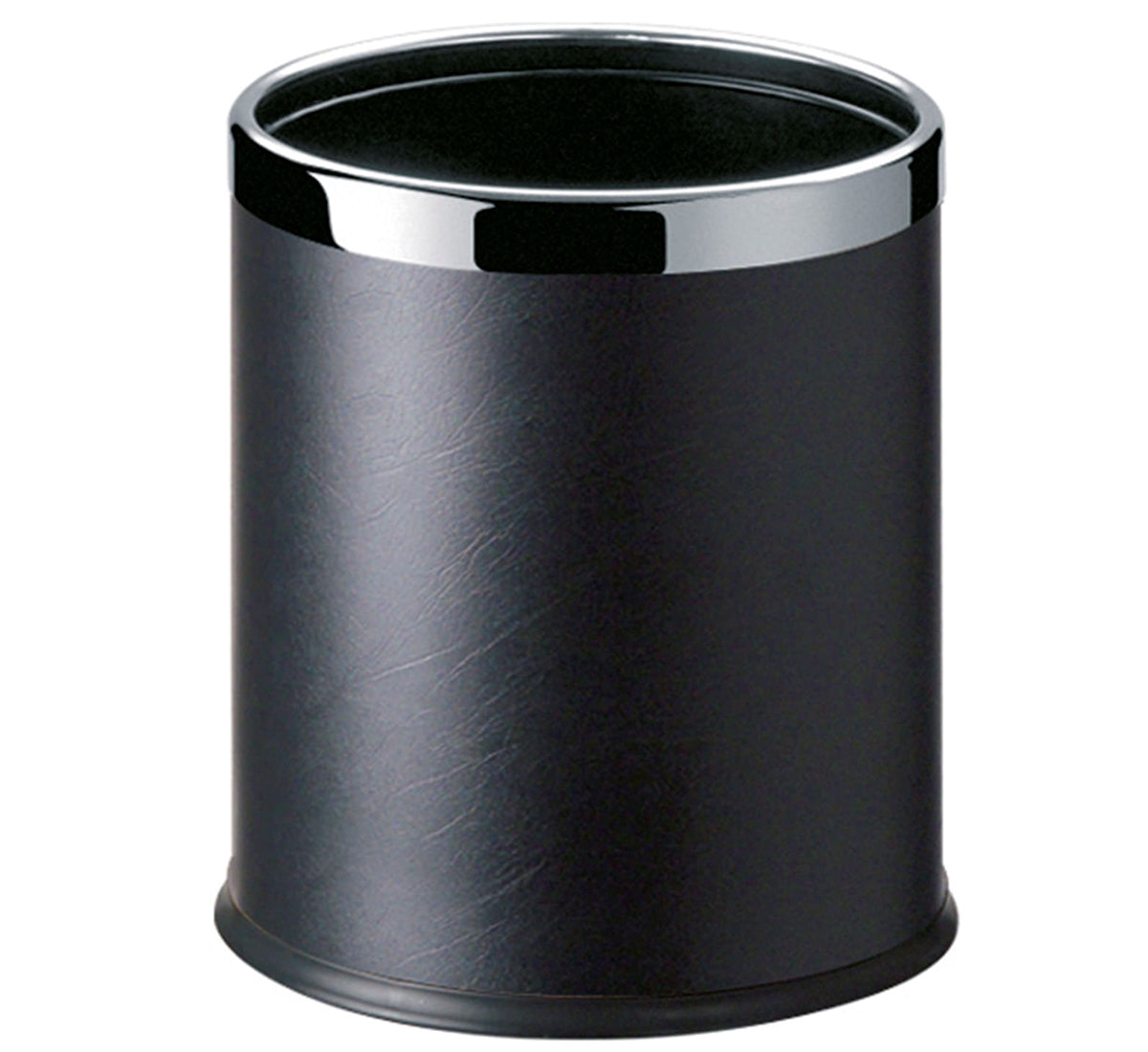 Dolphy Round Leatherette Black Room Bin