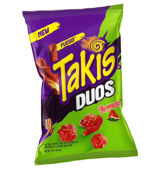 Barcel Takis - Duo - Hot Chilli Pepper Lime & Watermelon Popcorn 198g x 12 Pack