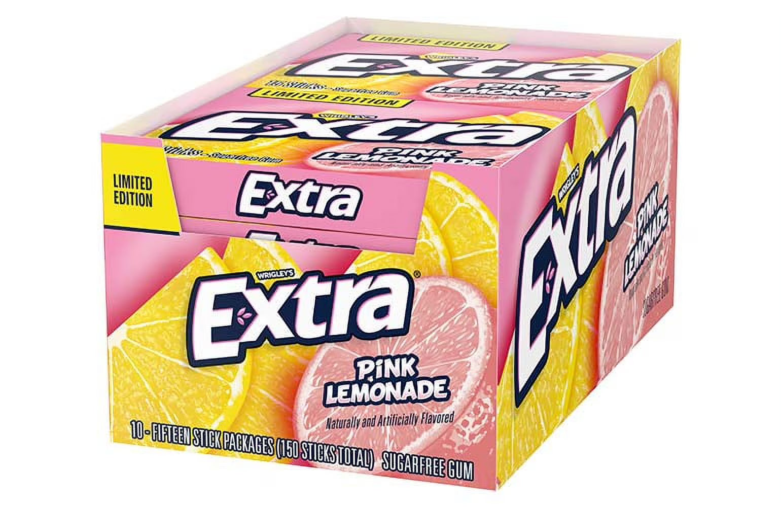 Wrigley's - Extra - Pink Lemonnade Chewing Gum 15 Sticks x 10 Pack