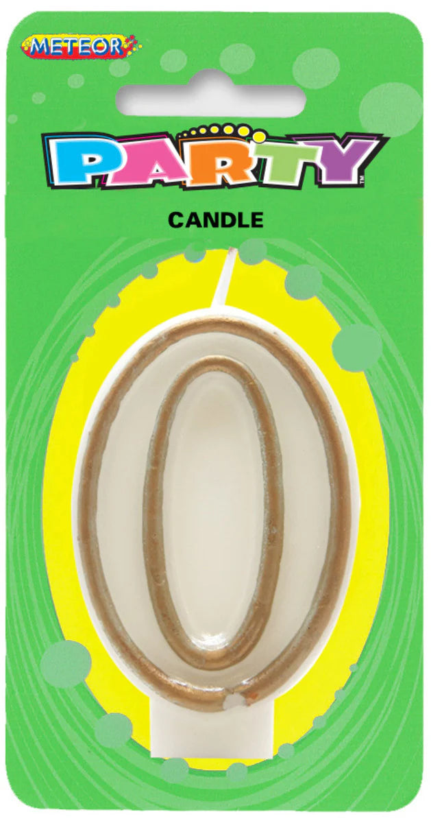 Meteor Party - Numeral Candle 0 Gold