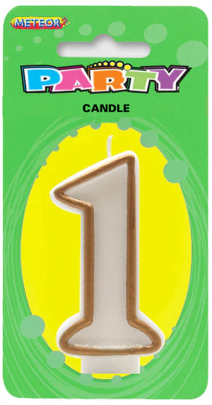 Meteor Party - Numeral Candle 1 Gold