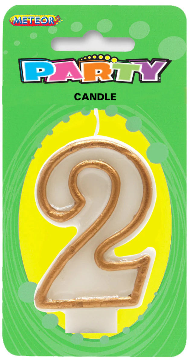 Meteor Party - Numeral Candle 2 Gold