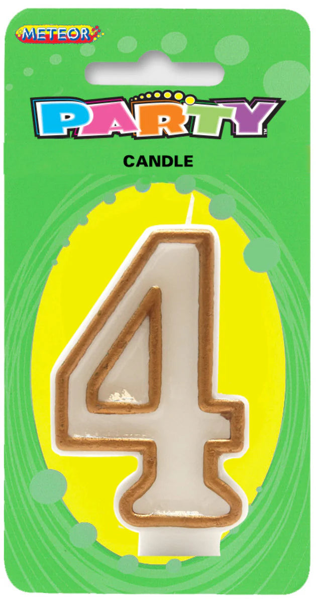 Meteor Party - Numeral Candle 4 Gold