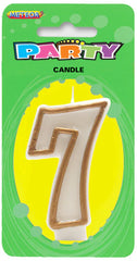 Meteor Party - Numeral Candle 7 Gold