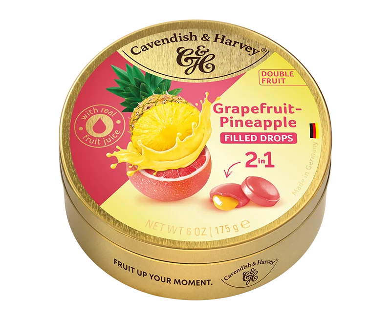 Double Fruit Drops Grapefruit With Pineapple Filling
