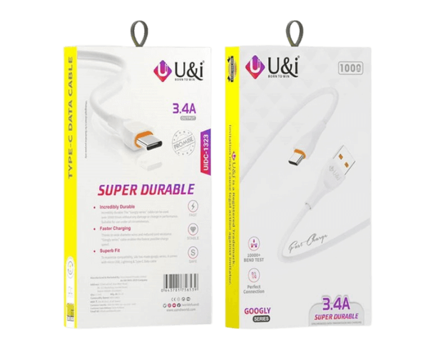 U&I 3.4A Fast Charging Cable USB to USB-C