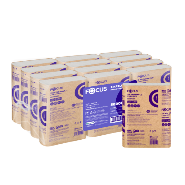 Focus Extra 2ply Z-Fold Paper Hand Towel 12 Packets x 200 Sheets
