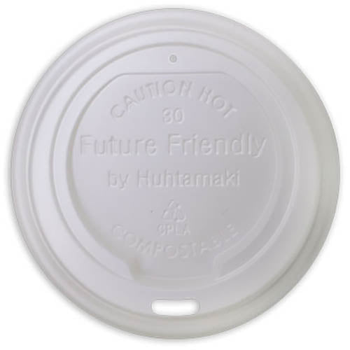 Huhtamaki - White Premium Coffee Cup lids 50 Pcs