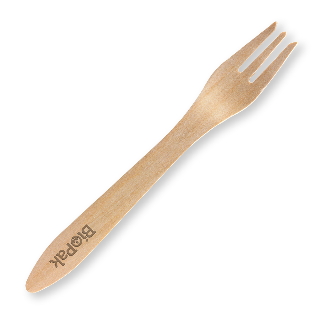Biopak 19cm Coated Wood Fork 1000pcs