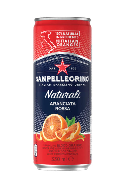 San Pellegrino - Sparkling Fruit Can - Aranciata Rossa 330ml x 24 Pack