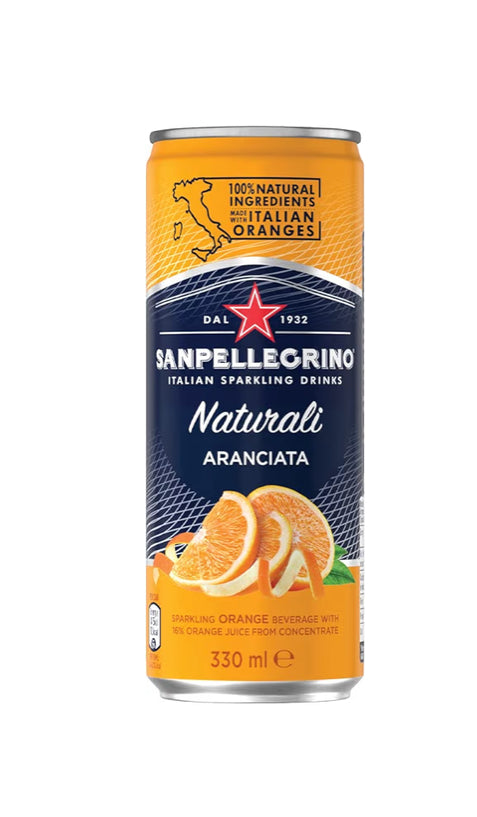 San Pellegrino - Sparkling Fruit Can - Aranciata 330ml x 24 Pack
