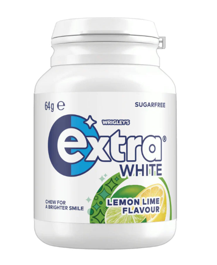 Wrigley's - Extra - Lemon Lime Chewing Gum Bottle 64g x 6 Pack