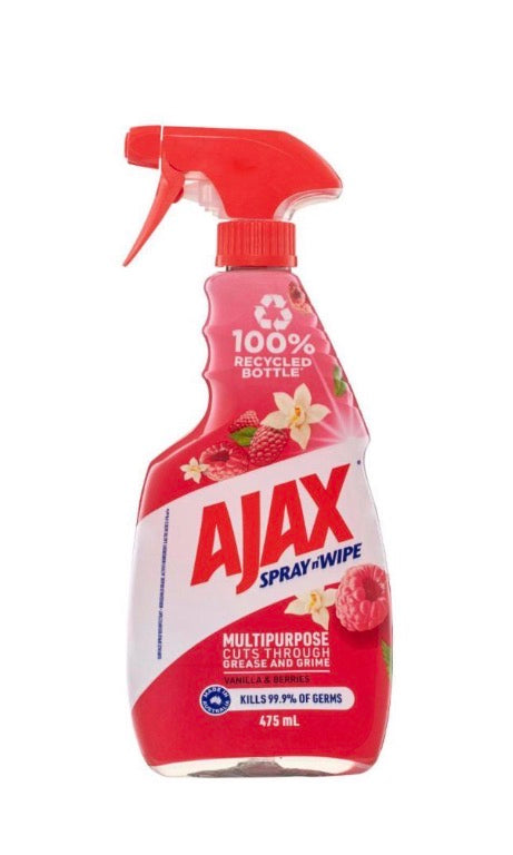 AJAX 475mL SPRAY N WIPE MULTIPURPOSE VANILLA AND BERRIES