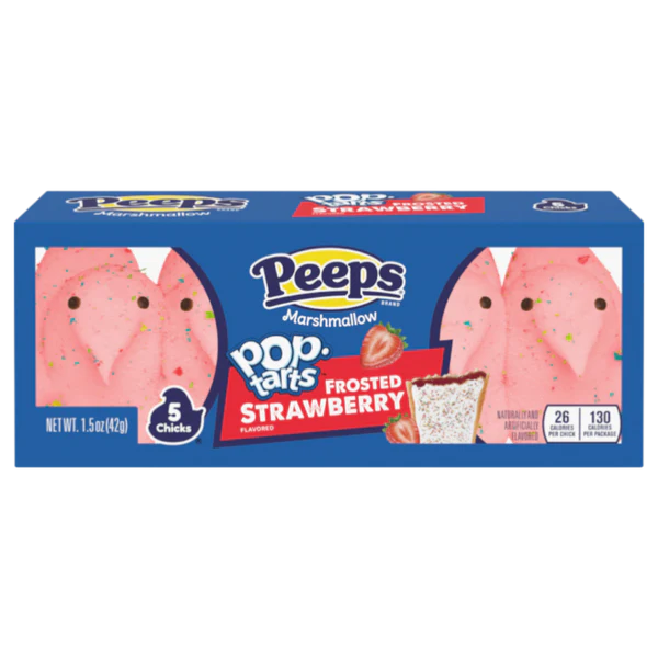 Peeps Poptart Frosted Strawberry Marshmallow Chicks 5 Pieces 42g
