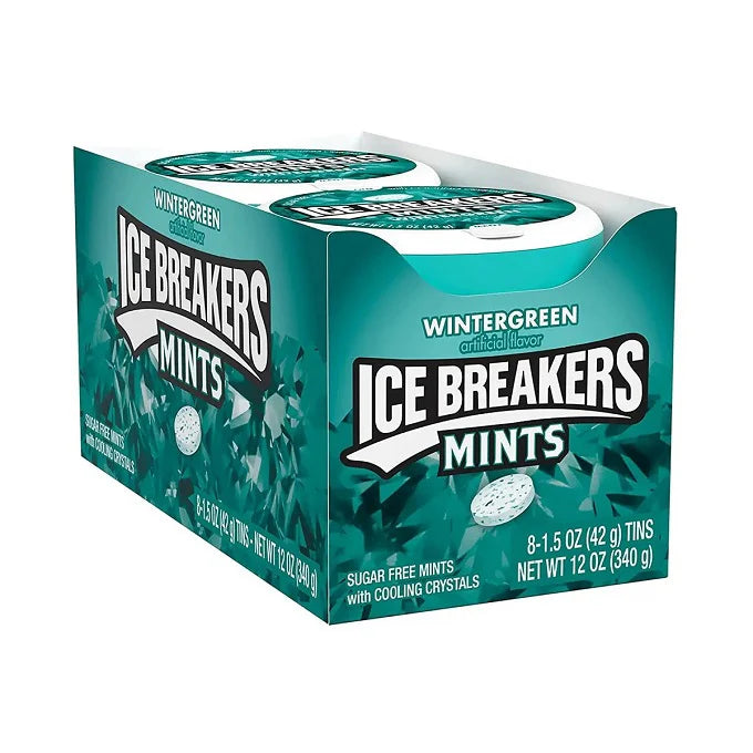 Ice Breakers Wintergreen Flavour Mints Tins 42g * 8 Pack