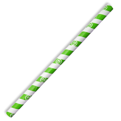 Biopak 10mm Jumbo Green Stripe BioStraw 2500pcs
