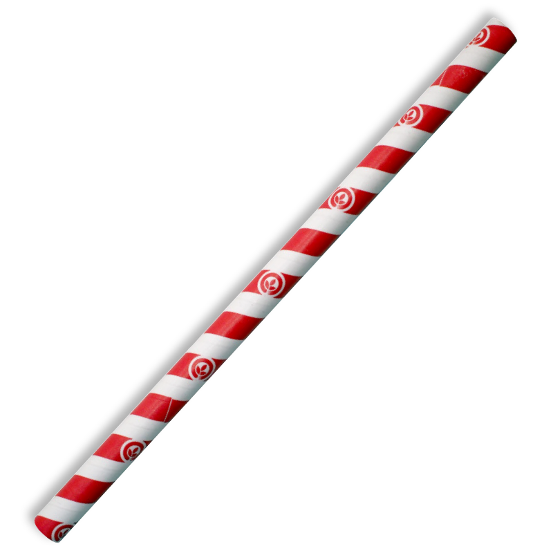 Biopak 10mm Jumbo Red Stripe BioStraw 2500pcs