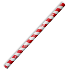 Biopak 10mm Jumbo Red Stripe BioStraw 2500pcs