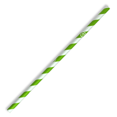 Biopak 6mm Regular Green Stripe BioStraw 2500pcs