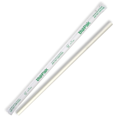 Biopak 6mm Regular White BioStraw Individually Wrapped 2500pcs