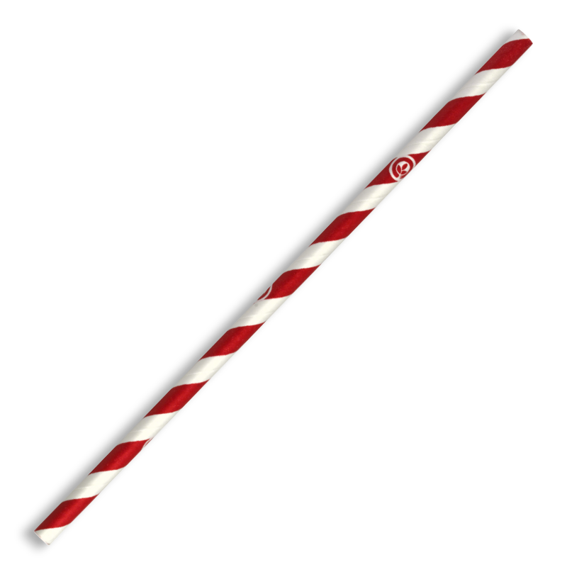 Biopak 6mm Regular Red Stripe BioStraw 2500pcs
