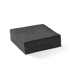Biopak 2 Ply Black Corner Embossed Cocktail BioNapkin 2000pcs