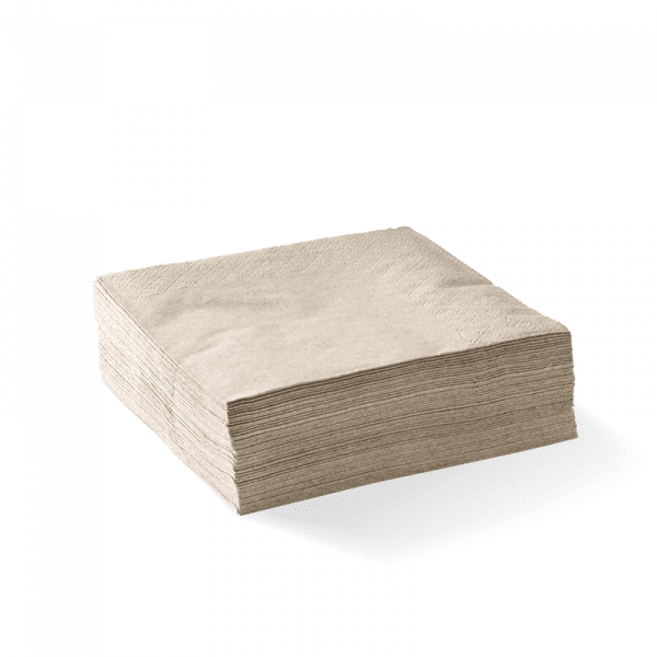 Biopak 2 Ply Natural Corner Embossed Cocktail BioNapkin 2000pcs