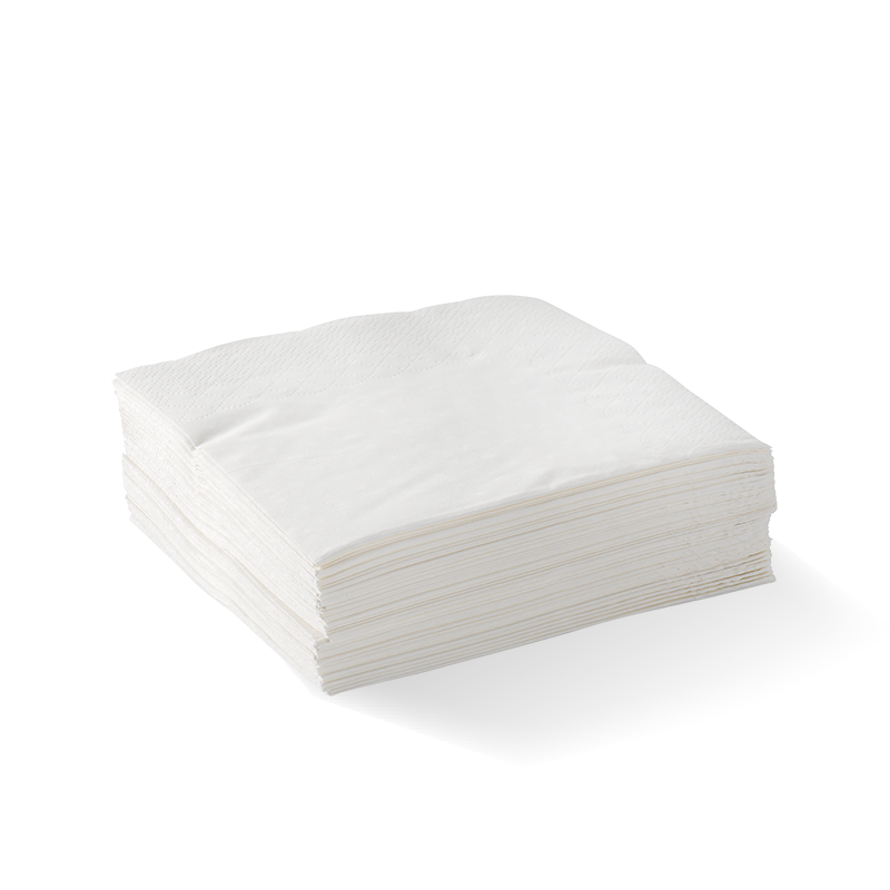 Biopak 2 Ply White Corner Embossed Cocktail BioNapkin 2000pcs