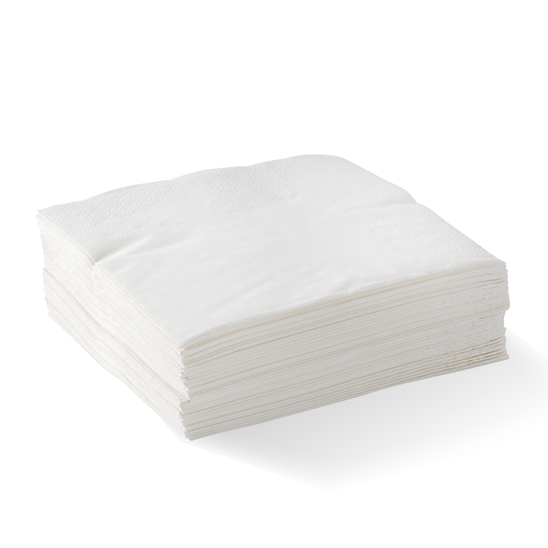 Biopak 2 Ply 1/4 Fold White Corner Embossed Dinner 1000pcs