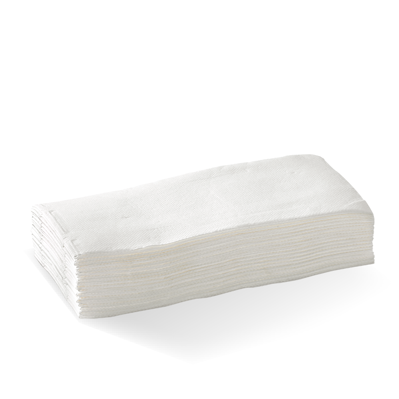 Biopak 2 Ply 1/8 Fold White Quilted Dinner BioNapkin 1000pcs