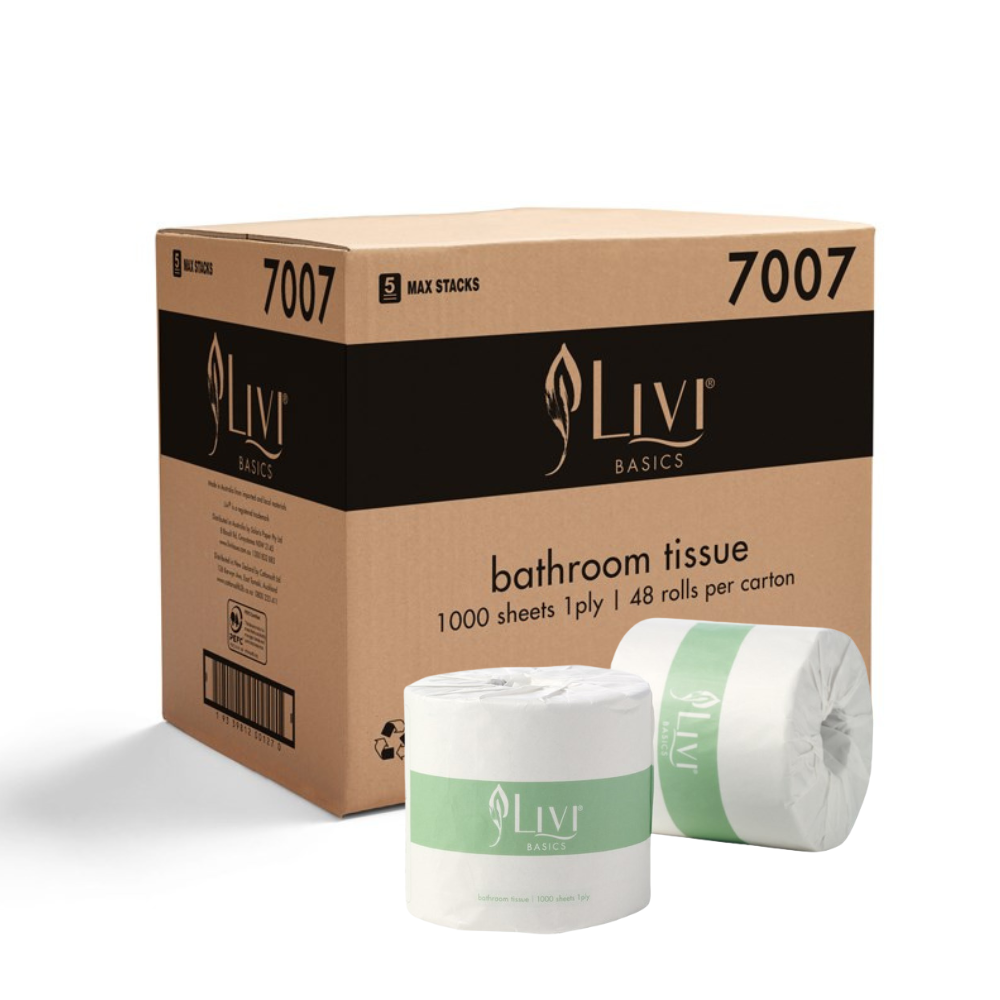 Livi 1ply Toilet Paper 1000 Sheets x 48 Rolls