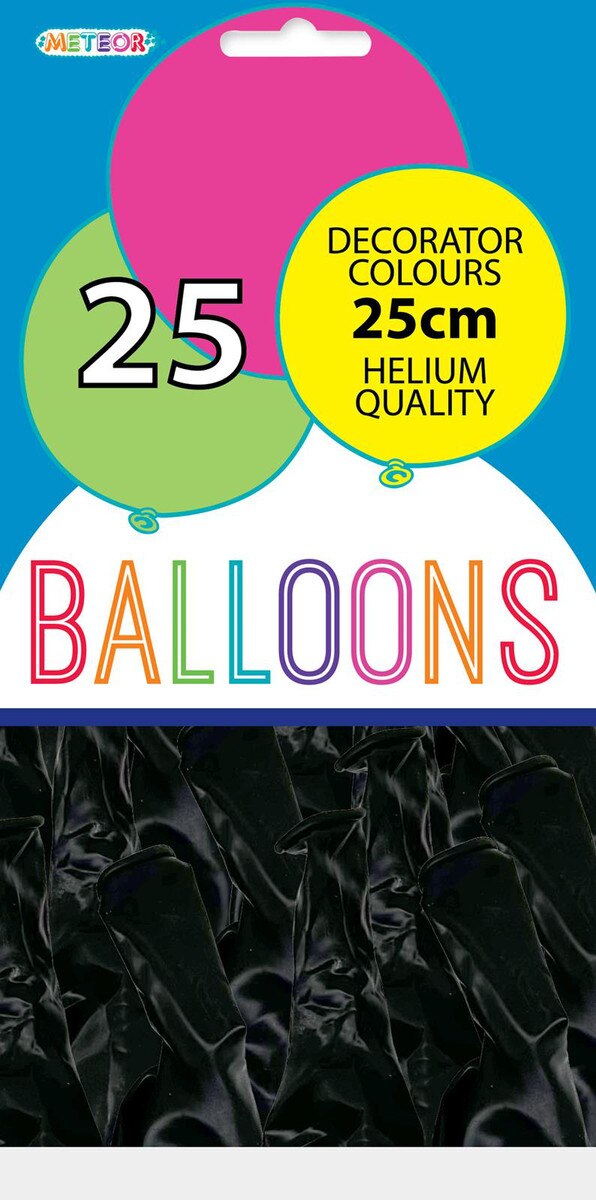 Meteor Party - Balloons 25cm Helium Quality 25pc Black