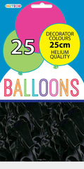 Meteor Party - Balloons 25cm Helium Quality 25pc Black